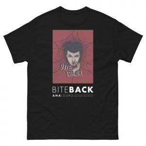 T-shirt – Bite Back (preta) — Design: Ana Louro – Edição limitada